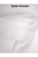 Men’s white tapered  pilot shirt short sleeve with eyelets