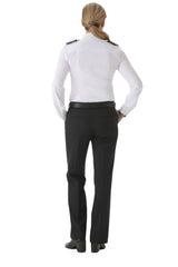 Women’s black pilot trousers tailored fit back view