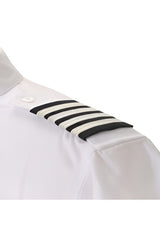 Black epaulettes showing rank stripes