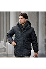 Men’s Avondale winter pilot coat by Nimbus black angled lifestyle view)

